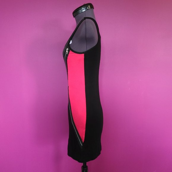 Lipsy London Colourblock Bodycon Tunic Dress With Zipper Detailing - Picture 3 of 7